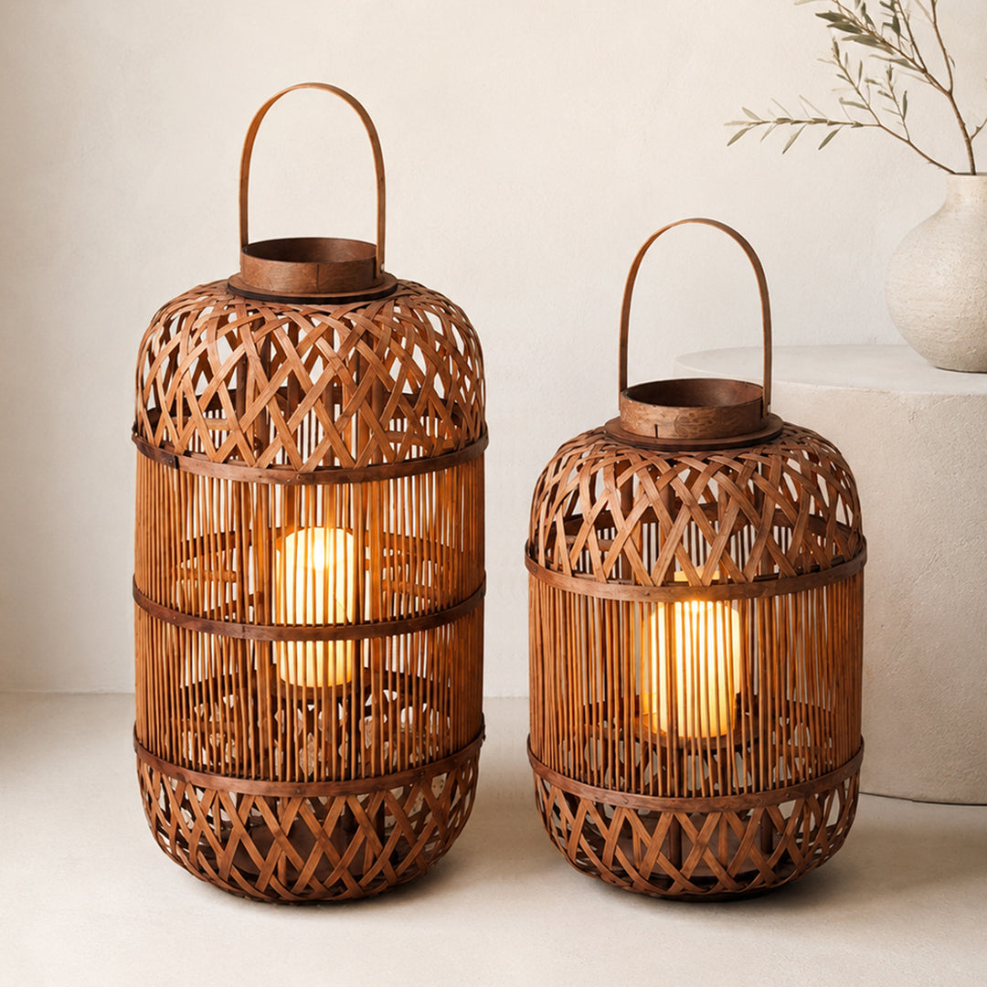 Stylish Handcrafted Rattan Lantern Kalsten