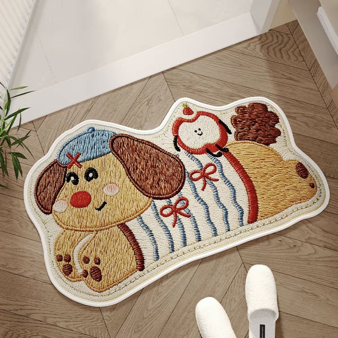 Cat-Themed Plush Doormat for Home Entryway
