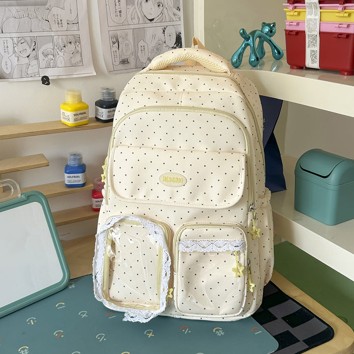 Cute Decorative Polka Dot School Backpack Kalsten