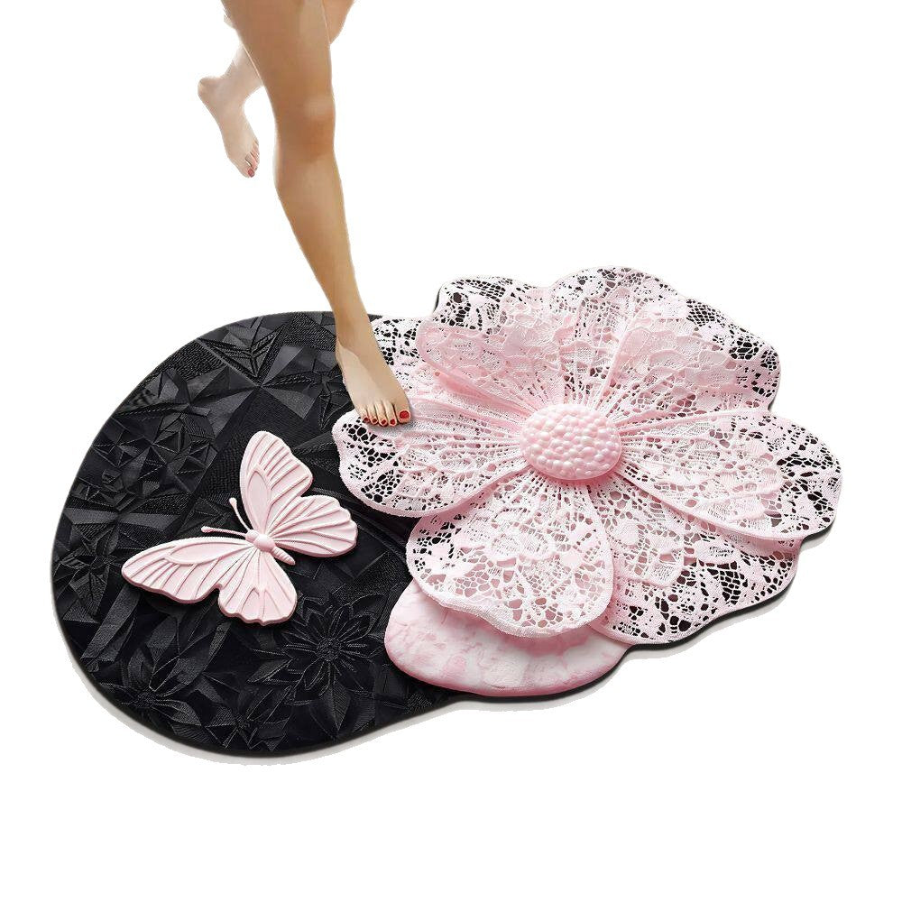 Floral Design Decorative Bath Mat