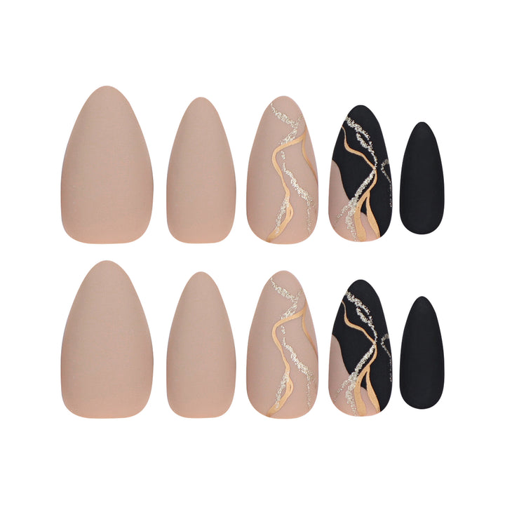 Artful nail designs with elegant gold accent Kalsten