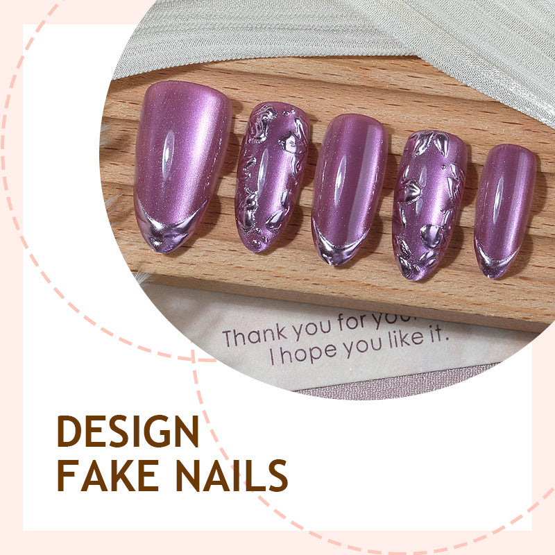 Acrylic nail set with exquisite design and noble accents Kalsten