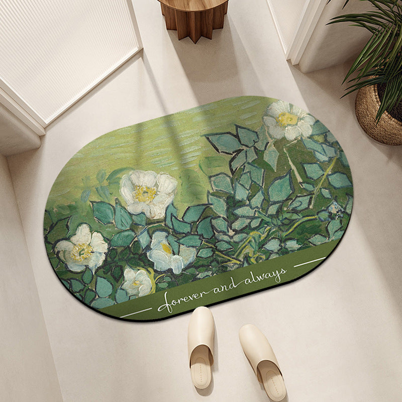 Floral-Themed Decorative Area Mat