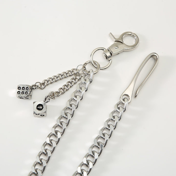 Fashionable chain keychain with cube pendants Kalsten
