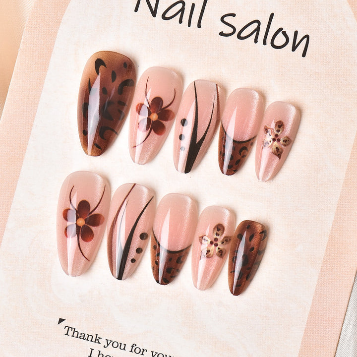 Artistic Floral Design Press-On Nails