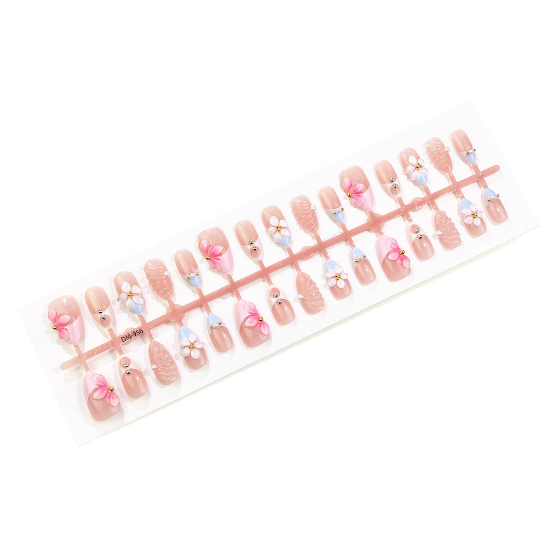 Floral-Enriched Press-On Nail Art Set Kalsten