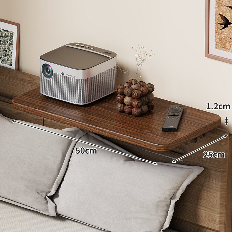 Wall-Mounted Slim Floating Headboard Shelf with Rounded Corners and Concealed Brackets