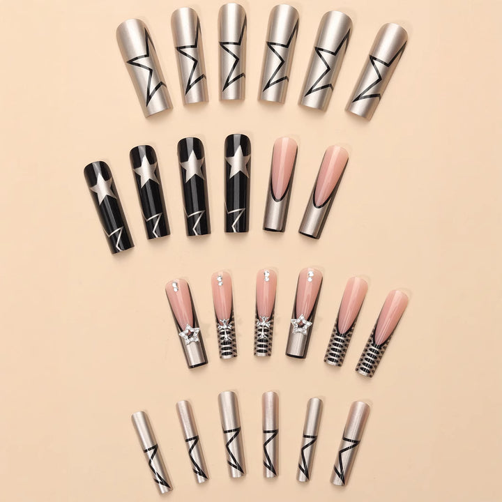 Glamorous Metallic Press-On Nails