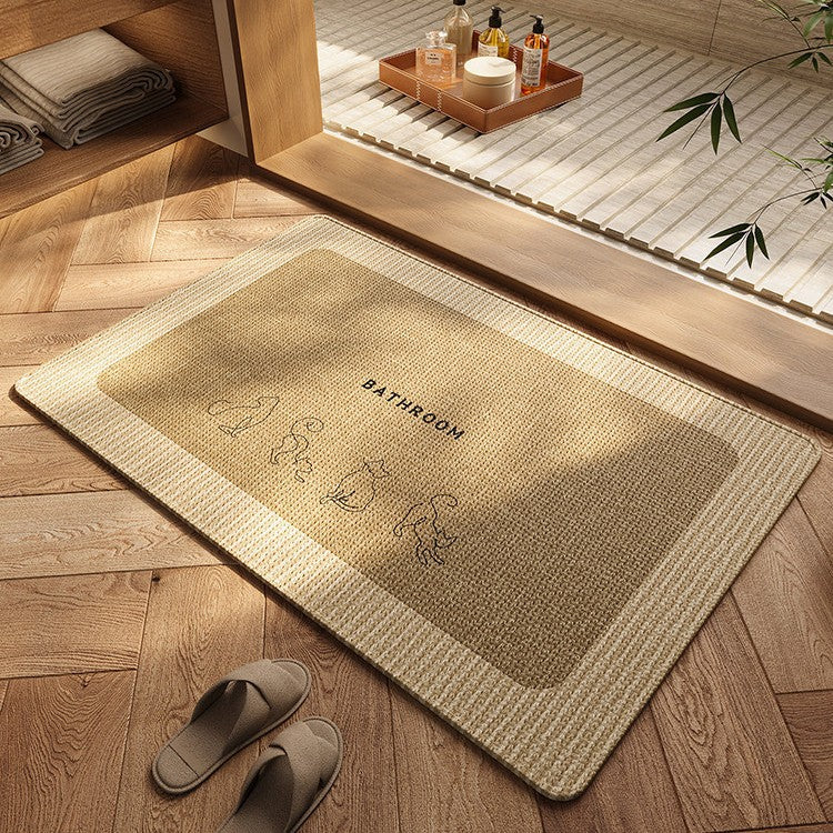Cute Bear-Themed Bath Mat for Bathroom Floor