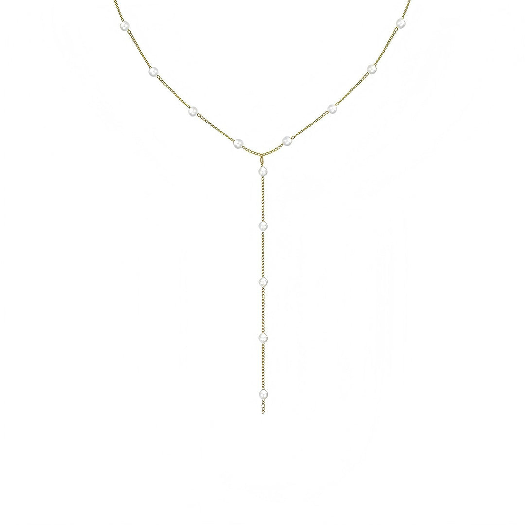 Elegant Pearl Lariat Necklace Kalsten