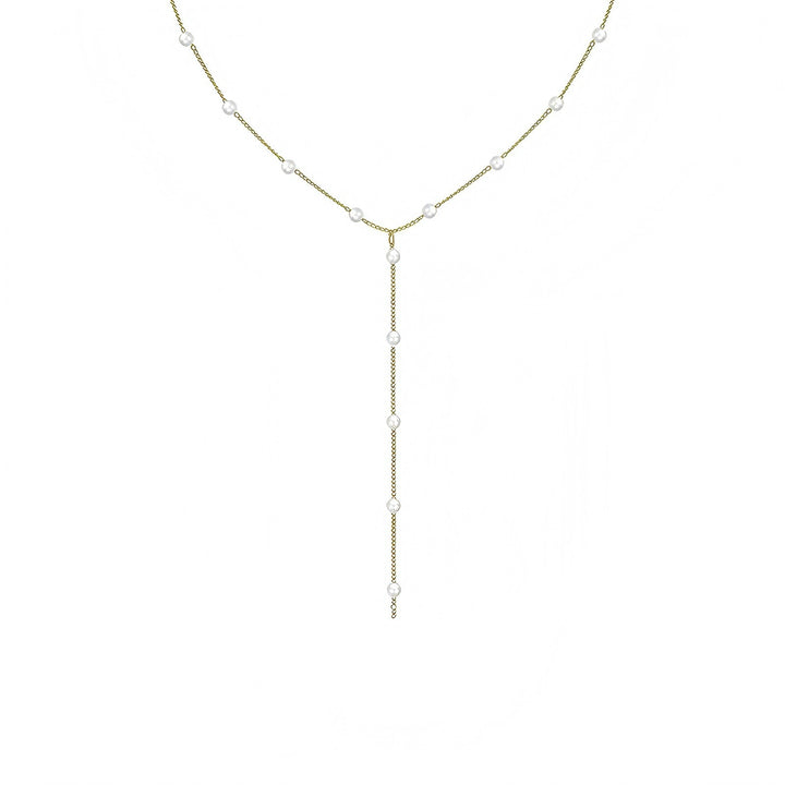 Elegant Pearl Lariat Necklace Kalsten