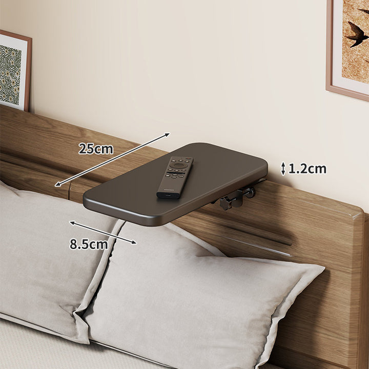 Wall-Mounted Slim Floating Headboard Shelf with Rounded Corners and Concealed Brackets