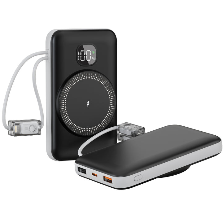 Portable power bank with integrated inductive fast charging function and LED charging status indicator Kalsten