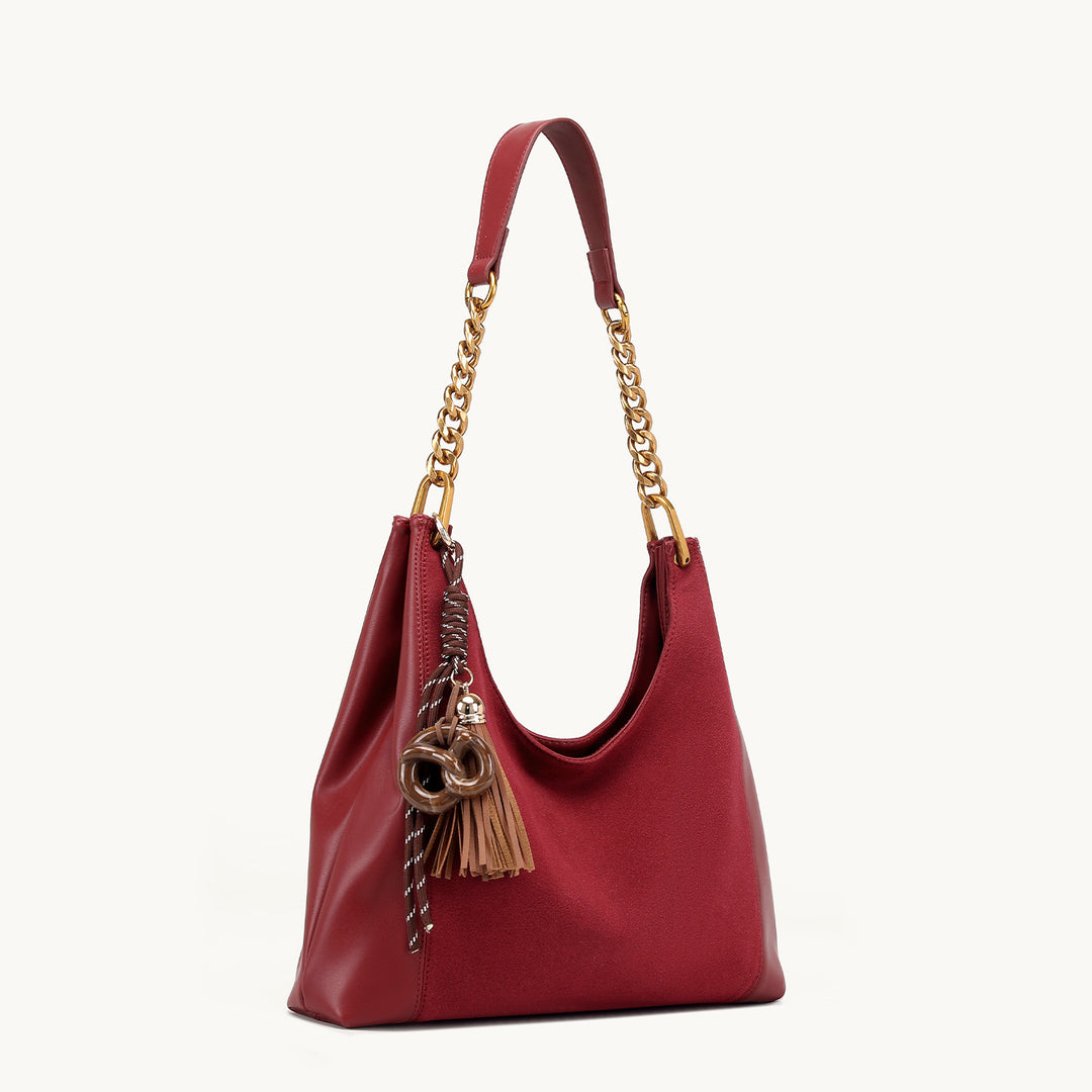 Elegant Chain-Handled Hobo Handbag