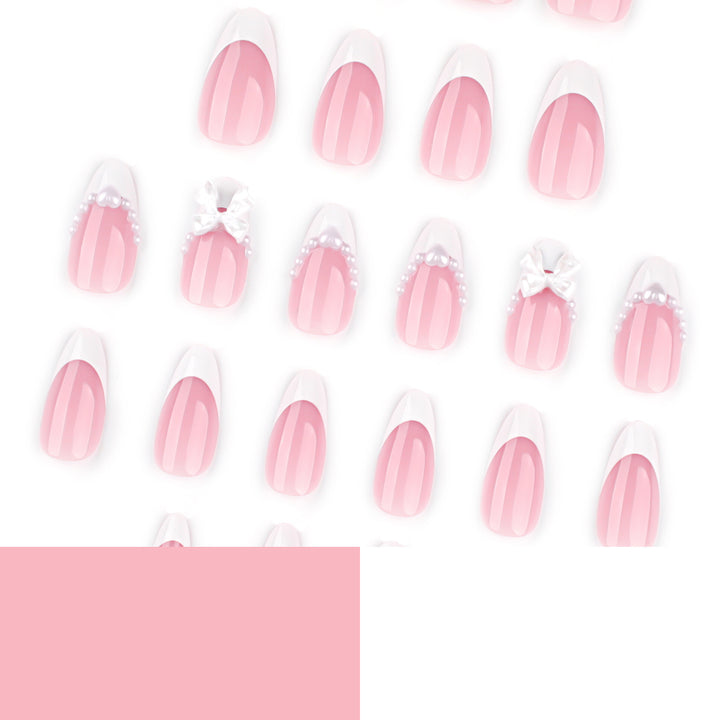 Artful Nail Extensions with Bead and Bow Designs Kalsten