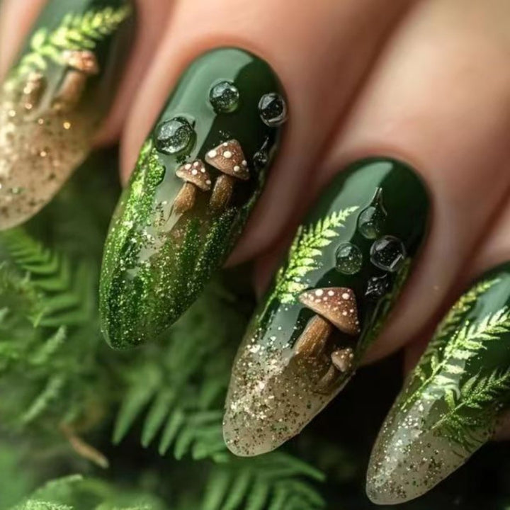 Elegant artificial nails with botanical design Kalsten