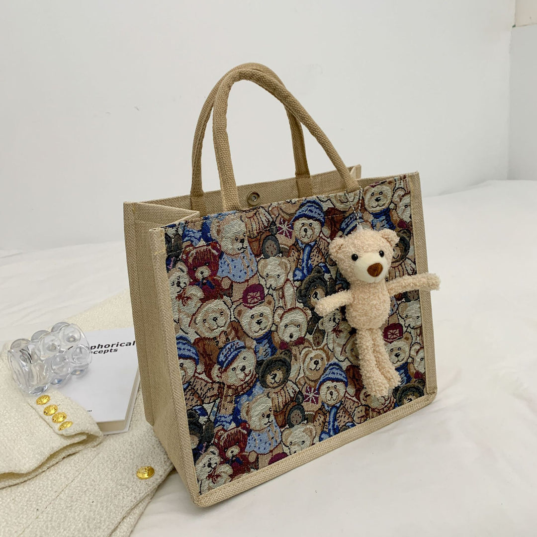 Fun Cartoon Print Tote Bag