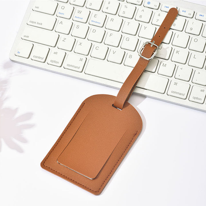 premium PU leather luggage tag with adjustable buckle strap Kalsten