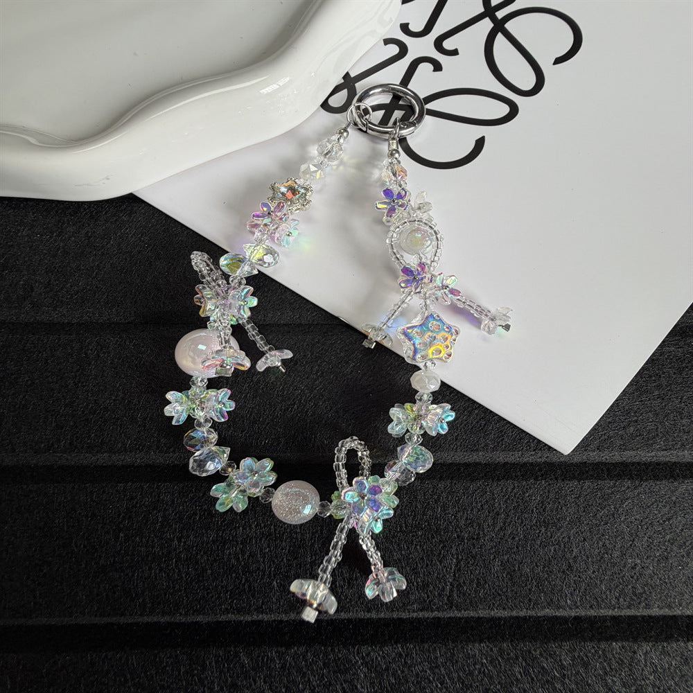 Elegant Floral Beaded Charm Keychain Kalsten
