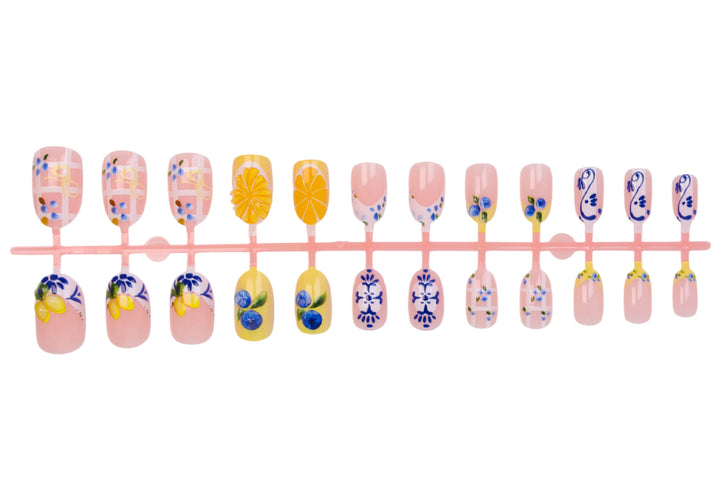 Nail art set with elegant fruit and flower patterns Kalsten