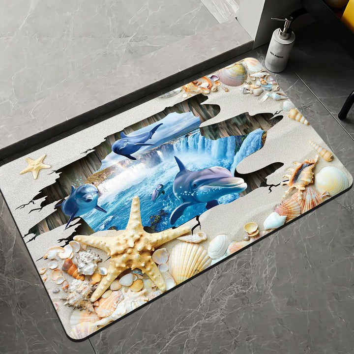 Elegant Floral Design Bath Mat Kalsten