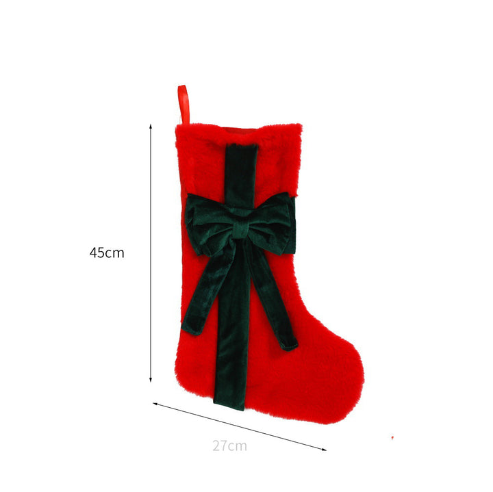 Luxury Plush Christmas Stocking with Bow