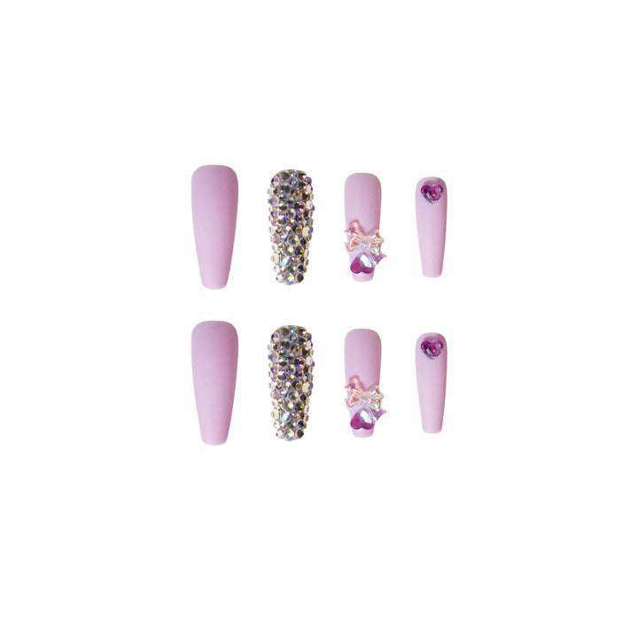 Artistic Stiletto Nails with Glitter and Flower Decorations Kalsten