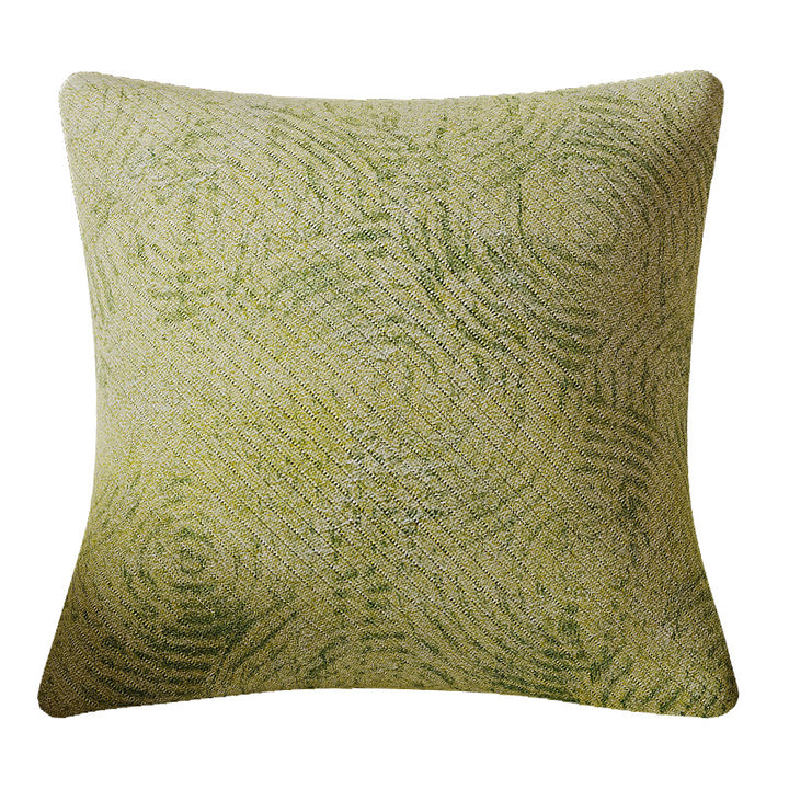 Decorative Rectangular Jacquard Lumbar Pillow Cover with Mountain Landscape Motif