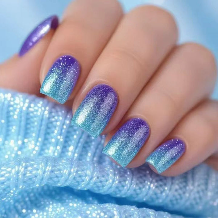 Gradient Sparkle Nail Art Kalsten