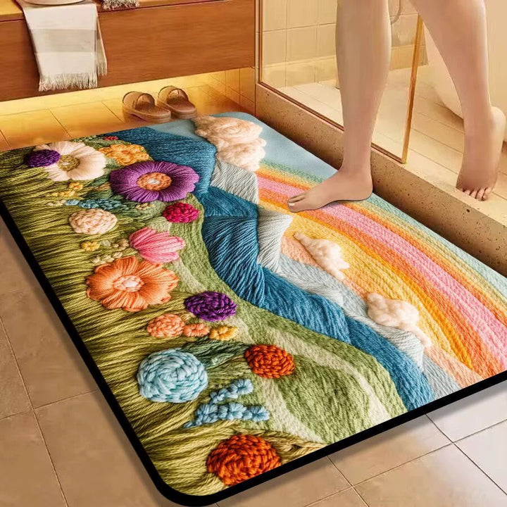 Floral Pattern Bath Mat