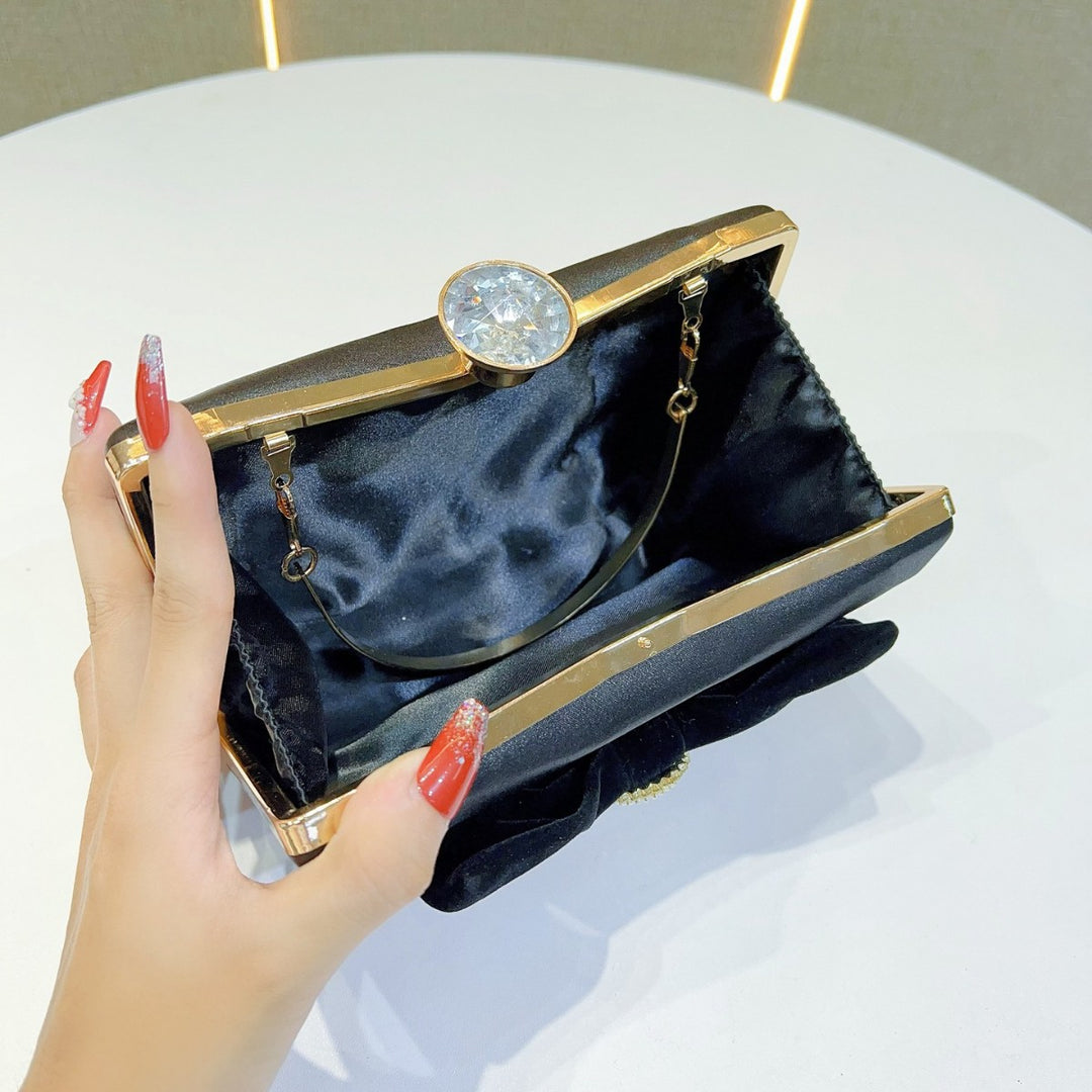 Elegant Bow-Accent Evening Handbag