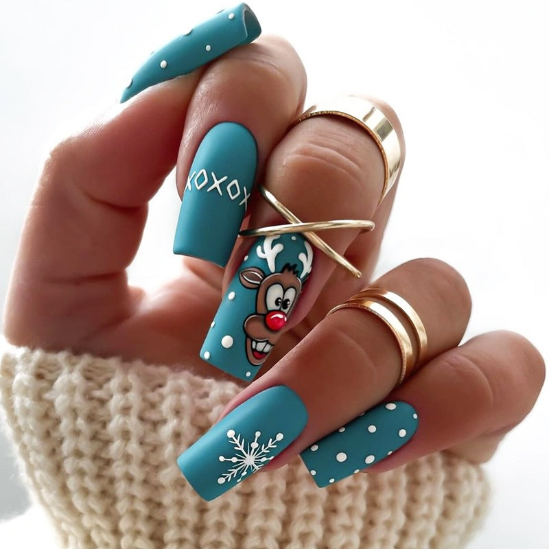 Artificial nail set with festive winter theme Kalsten