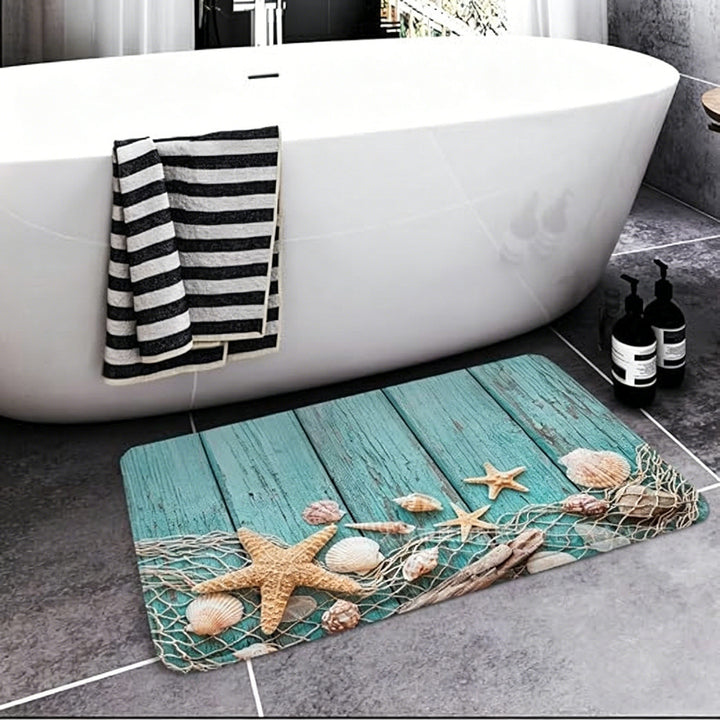 Coastal Nautical Bath Mat Kalsten