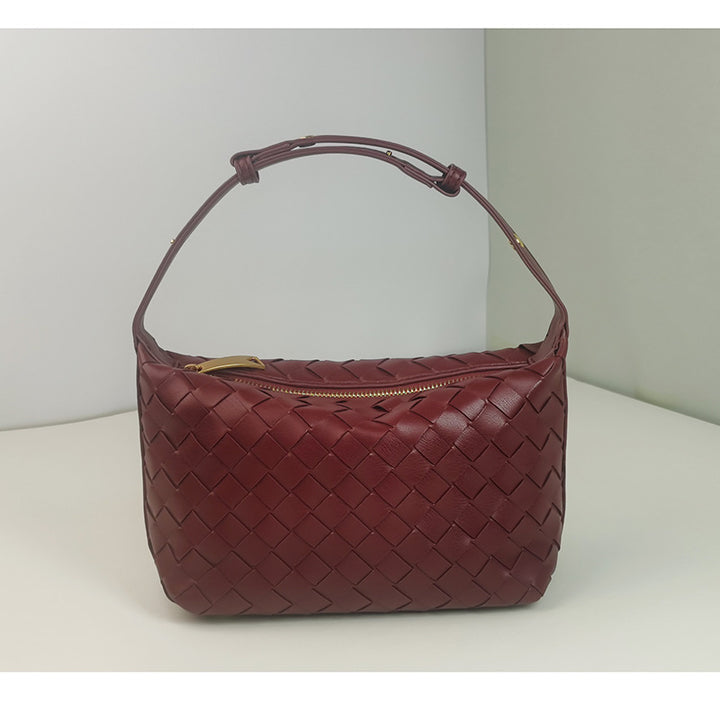 Woven Leather Satchel Bag Kalsten