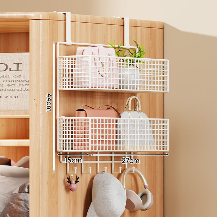 Over-the-Door Multi-Tier Metal Grid Hanging Storage Organizer