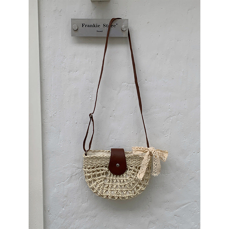 Handwoven Rattan Crossbody Bag