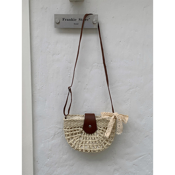 Handwoven Rattan Crossbody Bag