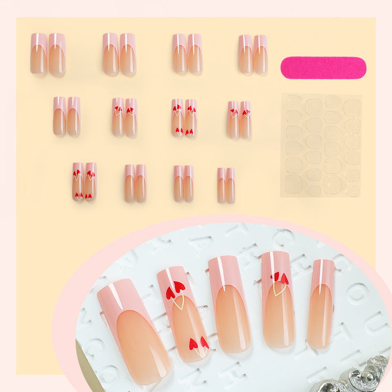 Nail art set with playful heart designs Kalsten