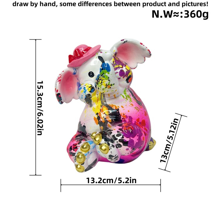 Artistic elephant figure with football motif Kalsten
