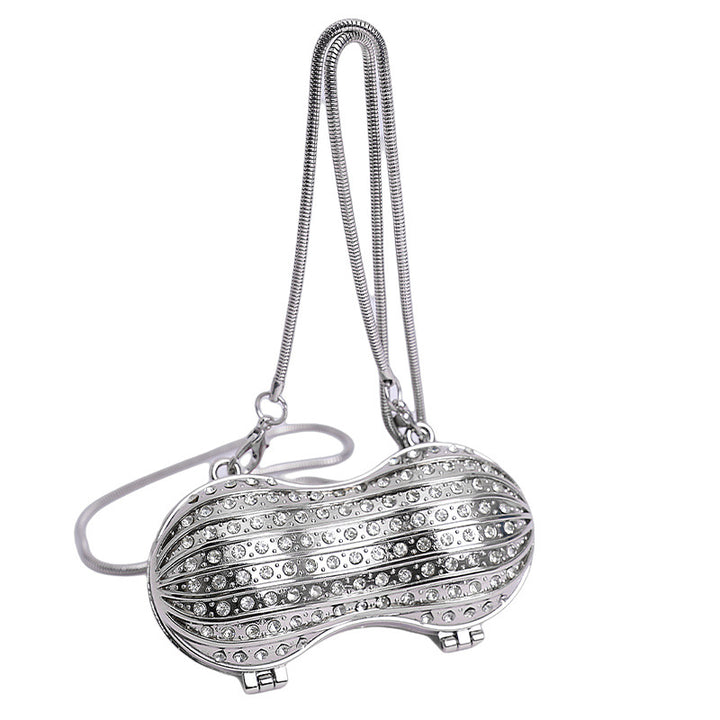 Glamorous Rhinestone Peanut-Shaped Crossbody Bag Kalsten