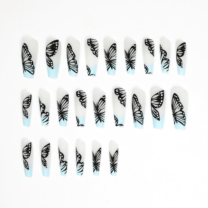 Artistic printed nails with butterfly design Kalsten