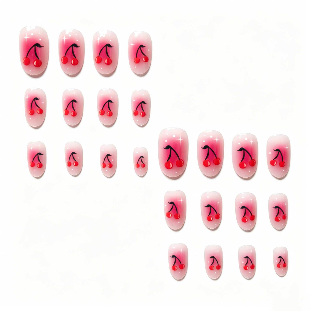 Cherry-Inspired Gel Nail Art