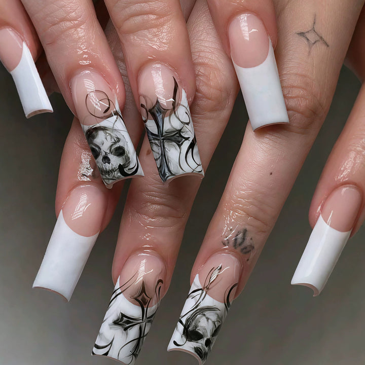 Artistic Skull Nail Art Tips Kalsten