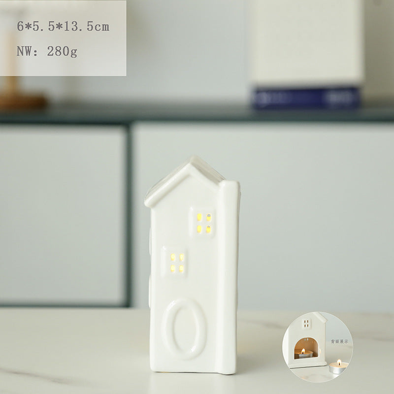Ceramic House-Shaped Candle Holder Kalsten