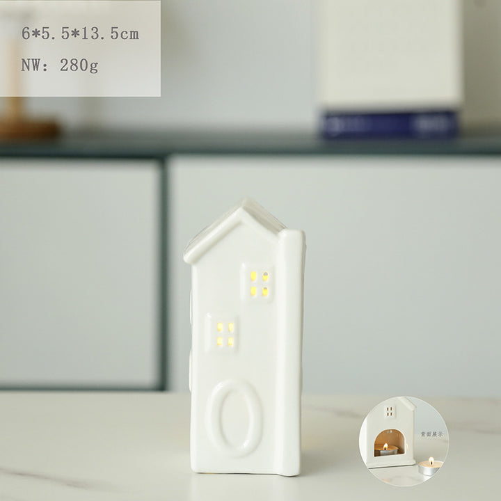 Ceramic House-Shaped Candle Holder Kalsten