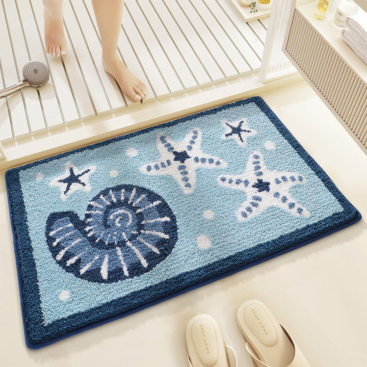 Coastal-Themed Bath Mat Kalsten