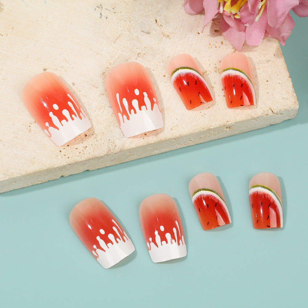 Artificial nails in stylish watermelon design Kalsten
