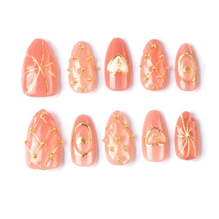 Artistic Nail Art Set with Gold Accents Kalsten