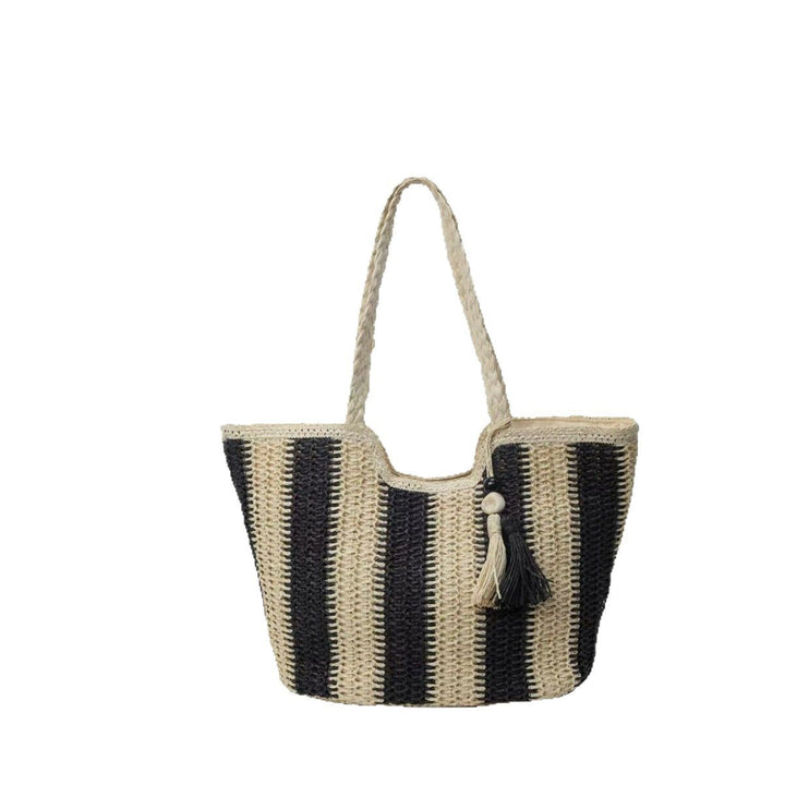 Braided beach bag with decorative tassel pendant Kalsten