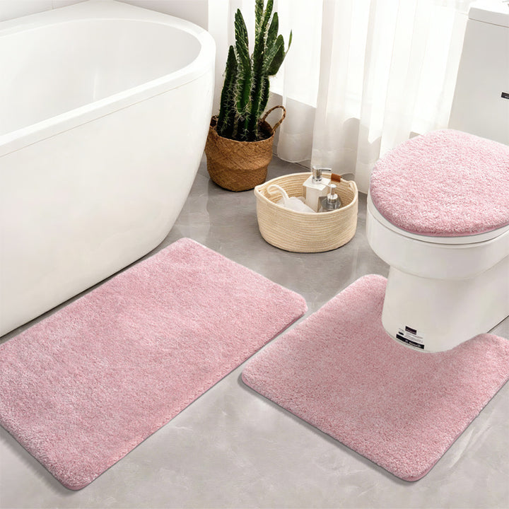Thick Textured Bathroom Mat Set Kalsten